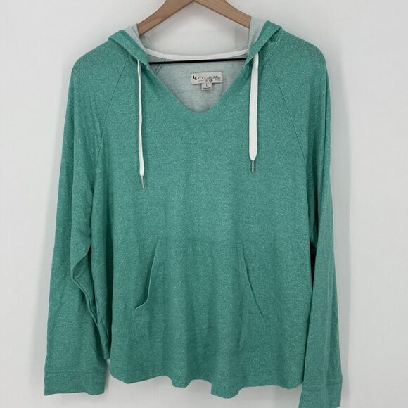 Koolaburra by UGG Light & Airy French Terry Lounge Hoodie Green Size Large - Picture 1 of 4
